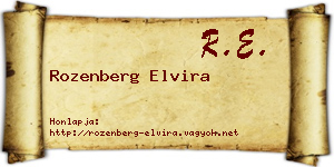 Rozenberg Elvira névjegykártya
